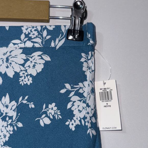 Old navy Crepe A-Line blue floral Midi Skirt women’s size petite small - Picture 4 of 7